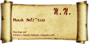 Mauk Nétus névjegykártya